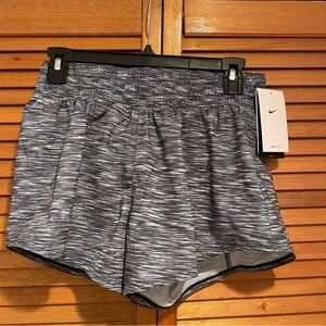 Nike Women’s One Dri-Fit Mid-Rise 3” Navy Blue Brief Lined Shorts Sz S NWT